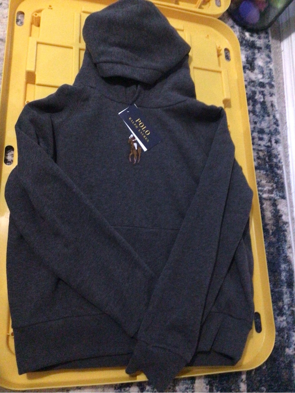 Polo by Ralph Lauren Charcoal Gray Hoodie with Embroidered Pony